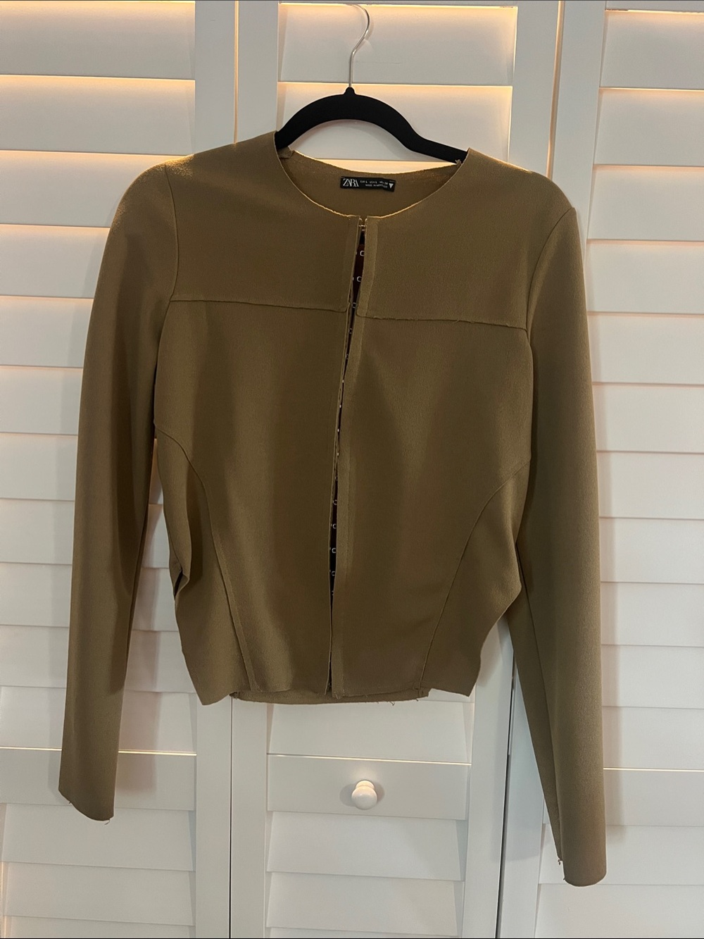 Zara Collarless Cropped Jacket